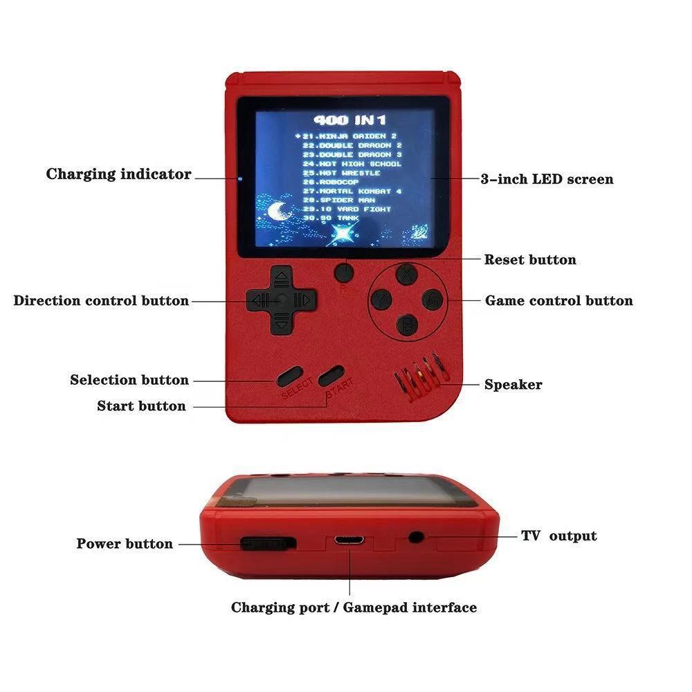 Handheld game console 400 in one Sup retro macaron game console 500 doubles tetris game console