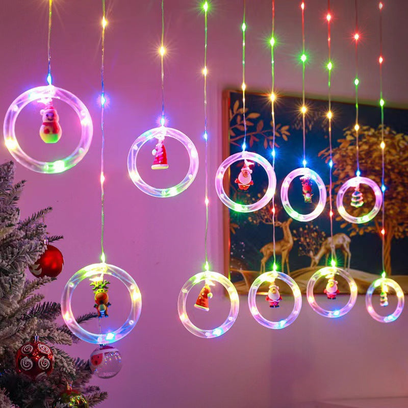 Wholesale Christmas curtain lights room atmosphere decoration star light string LED Christmas tree decoration cartoon light string
