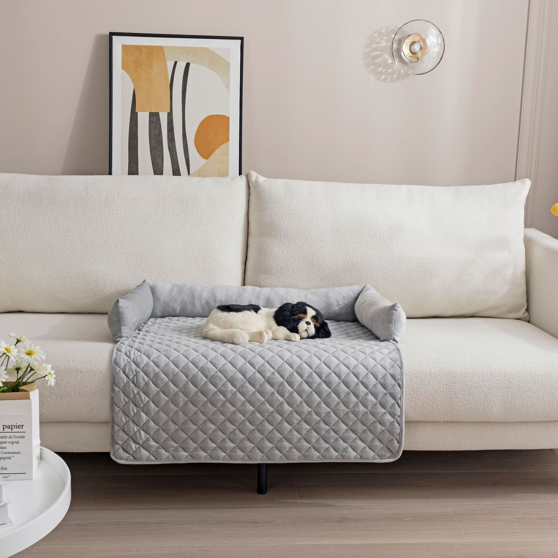 Cross-border plush pet sofa cushion with pillow pet supplies manufacturers wholesale cat dog sofa bed pet bed cushion