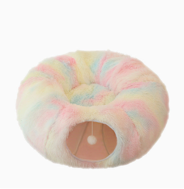 Free shipping cat tunnel plush cat bed pet cat plush warm pet bed foldable cat channel four seasons cat bed