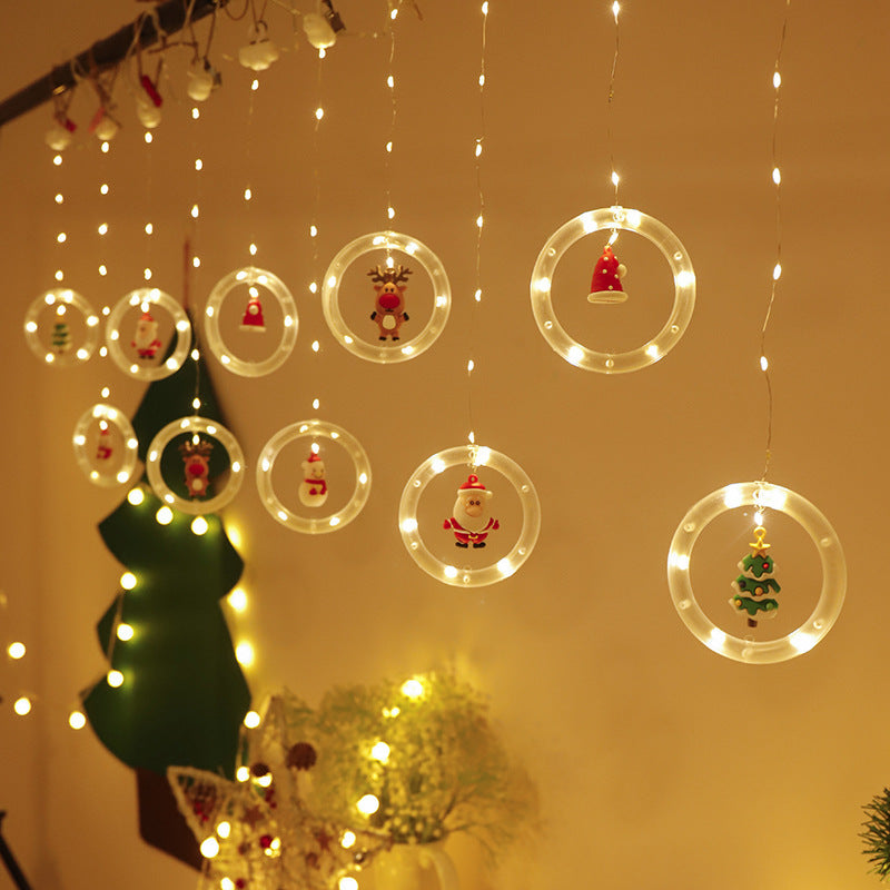 Wholesale Christmas curtain lights room atmosphere decoration star light string LED Christmas tree decoration cartoon light string