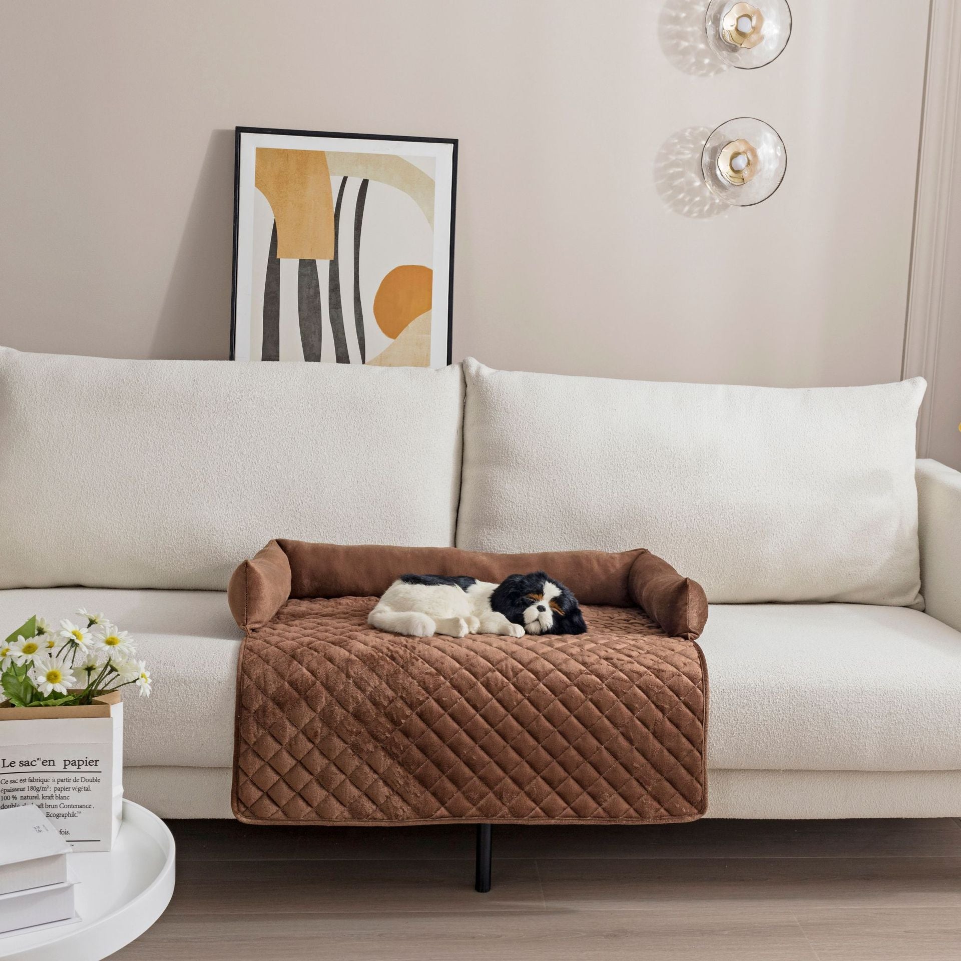 Cross-border plush pet sofa cushion with pillow pet supplies manufacturers wholesale cat dog sofa bed pet bed cushion