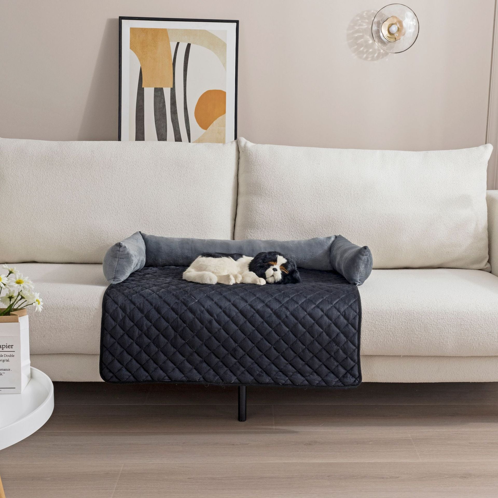 Cross-border plush pet sofa cushion with pillow pet supplies manufacturers wholesale cat dog sofa bed pet bed cushion