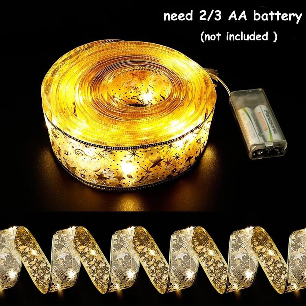 Christmas Ribbon LED String Lights