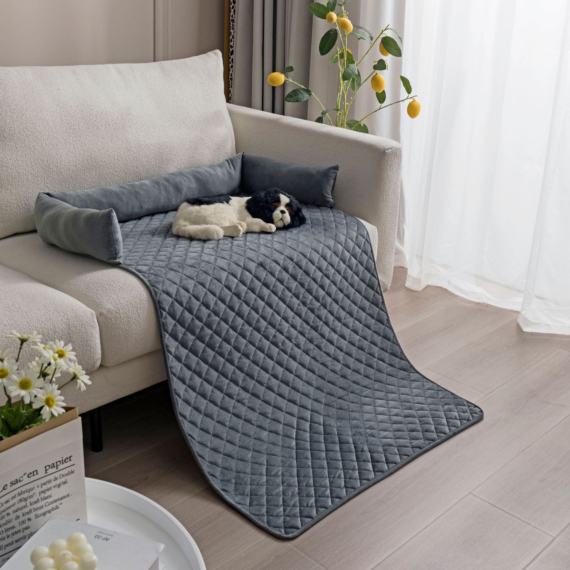 Cross-border plush pet sofa cushion with pillow pet supplies manufacturers wholesale cat dog sofa bed pet bed cushion