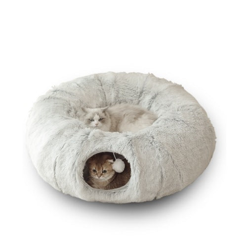 Free shipping cat tunnel plush cat bed pet cat plush warm pet bed foldable cat channel four seasons cat bed